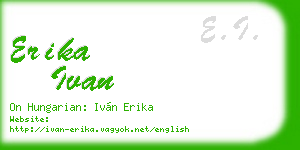 erika ivan business card