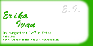 erika ivan business card